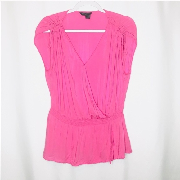 Banana Republic Tops - 🌷Banana Republic Hot Pink Tie Shoulder Wrap Top